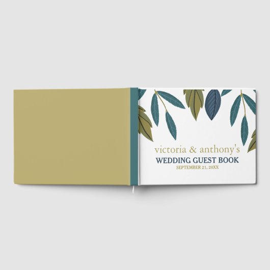 Rustikale Leaf-Blumenhochzeit Gästebuch (Voll)