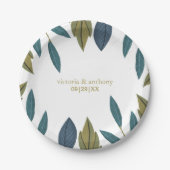 Rustikale Leaf-Blumenhochzeit Pappteller (Vorderseite)
