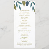 Rustikale Leaf-Blumenhochzeit Programm (Rückseite)