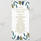 Rustikale Leaf-Blumenhochzeit Programm (Vorderseite)