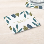 Rustikale Leaf-Blumenhochzeit Rechteckiger Pappuntersetzer (angewinkelt)