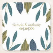 Rustikale Leaf-Blumenhochzeit Rechteckiger Pappuntersetzer (Vorderseite)