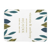 Rustikale Leaf-Blumenhochzeit rettet das Datum Magnet (Horizontal)