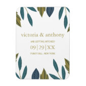 Rustikale Leaf-Blumenhochzeit rettet das Datum Magnet (Vertikal)