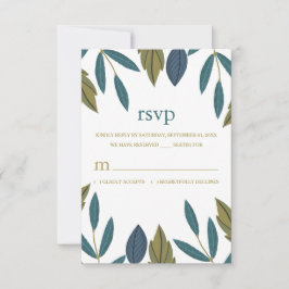 Rustikale Leaf-Blumenhochzeit RSVP Karte