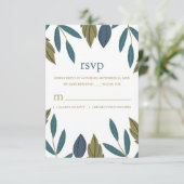 Rustikale Leaf-Blumenhochzeit RSVP Karte (Stehend Vorderseite)