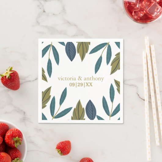 Rustikale Leaf-Blumenhochzeit Serviette (Beispiel)