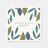 Rustikale Leaf-Blumenhochzeit Serviette (Vorderseite)