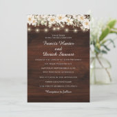 Rustikale Leaf-Streichlampen Einladung zur Hochzei (Stehend Vorderseite)