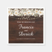 Rustikale Leaf-String-Lichter Hochzeit Serviette (Vorderseite)