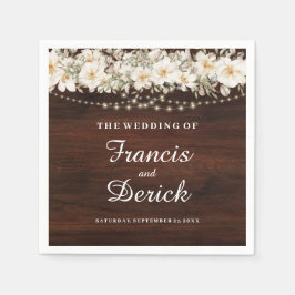 Rustikale Leaf-String-Lichter Hochzeit Serviette