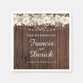 Rustikale Leaf-String-Lichter Hochzeit Serviette