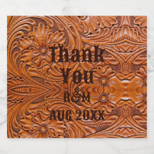 Rustikale Leder Western Country Cowboy Hochzeit Bierflaschenetikett (Einzelnes Label)