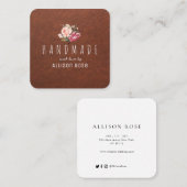 rustikale Lederkarte Quadratische Visitenkarte (Vorne/Hinten)