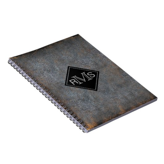 Rustikale lederne mit Monogramm Initialen des Notizblock (Rechte Seite)