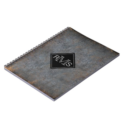 Rustikale lederne mit Monogramm Initialen des Notizblock (Linke Seite)