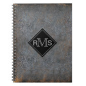 Rustikale lederne mit Monogramm Initialen des Notizblock (Vorderseite)