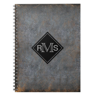 Rustikale lederne mit Monogramm Initialen des Notizblock