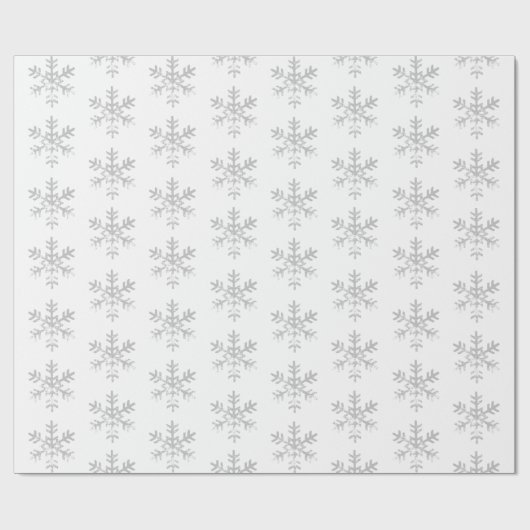 Rustikale leichte Schneeflocken Weiß Geschenkpapier (Flach)