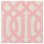 Rustikale Leinen, Beige und rosa Trellis Stoff (Nahaufnahme)
