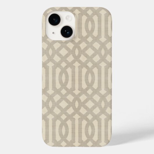 Rustikale Leinen Beige und Taupe Trellis Case-Mate iPhone Hülle (Rückseite)