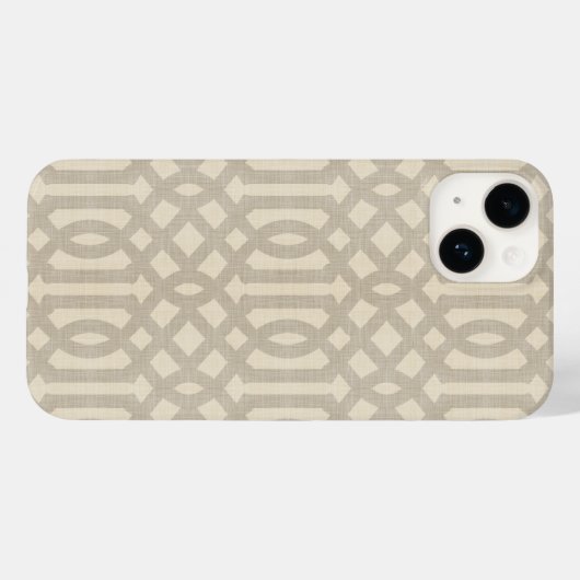 Rustikale Leinen Beige und Taupe Trellis Case-Mate iPhone Hülle (Rückseite (Horizontal))