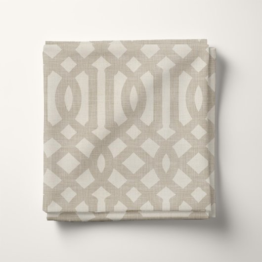 Rustikale Leinen Beige und Taupe Trellis Stoff
