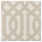 Rustikale Leinen Beige und Taupe Trellis Stoff (Nahaufnahme)