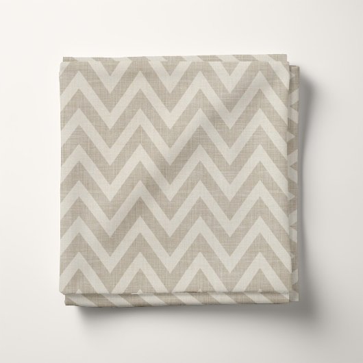 Rustikale Leinen Beige und Taupe Zickzack Stoff