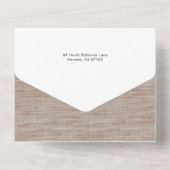 Rustikale Leinen & Happy Holidays Script Multiphot All In One Einladung (Rückseite)