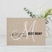 Rustikale Leineneien-Leinwand Hochzeit mein Trauze Einladung (Stehend Vorderseite)