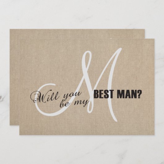 Rustikale Leineneien-Leinwand Hochzeit mein Trauze Einladung (Vorne/Hinten)