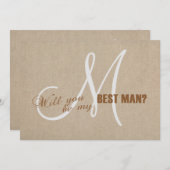 Rustikale Leineneien-Leinwand Hochzeit mein Trauze Einladung (Vorne/Hinten)