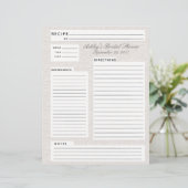 Rustikale Leinenrezeptur Beilage für Brautpartys (Stehend Vorderseite)