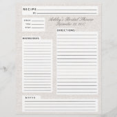 Rustikale Leinenrezeptur Beilage für Brautpartys (Vorderseite)