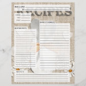 Rustikale Leinenrezeptur Beilage für Brautpartys (Rückseite)