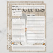 Rustikale Leinenrezeptur Beilage für Brautpartys (Vorne/Hinten)