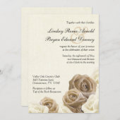 Rustikale Leinwand-Blumen-Rosen, die Einladung (Vorne/Hinten)