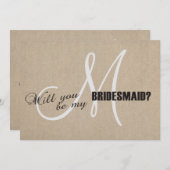 Rustikale Leinwand für Linde ist meine Brautjungfr Einladung (Vorne/Hinten)