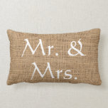 Rustikale Leinwand Herrn und Frau Wedding Lendenkissen<br><div class="desc">Modernes elegantes,  Herrn und Frau Turquoise rustikales Imitat Leinwand,  Skript,  Wedding Kissen.</div>
