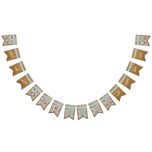 Rustikale Leinwand-hölzerner Druck ist es eine Wimpelkette (Alle)