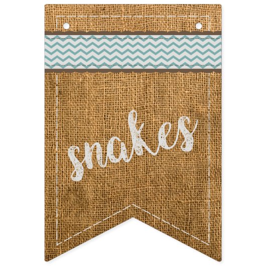 Rustikale Leinwand-hölzerner Druck ist es eine Wimpelkette (Zweite Fahne)