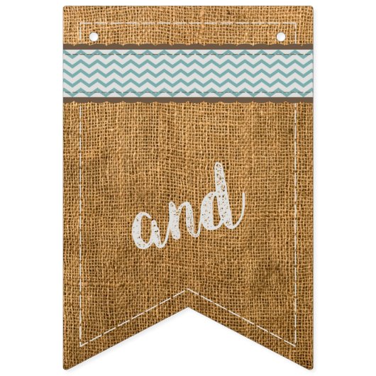 Rustikale Leinwand-hölzerner Druck ist es eine Wimpelkette (Dritte Fahne)