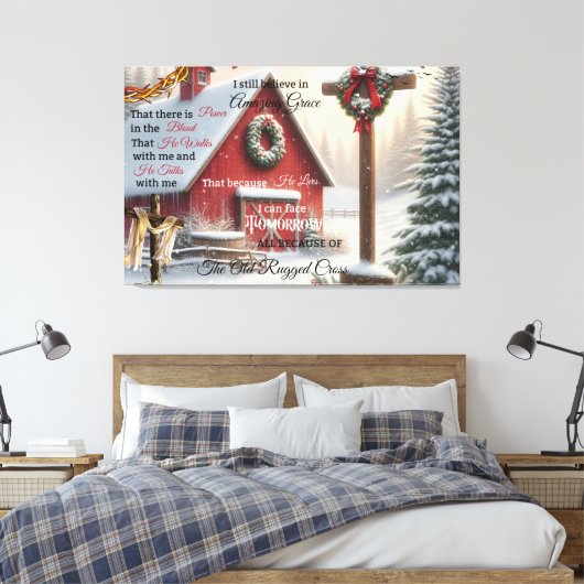 Rustikale Leinwand Ich glaube noch an Phantastisch (Insitu (Schlafzimmer))