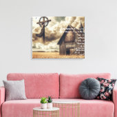 Rustikale Leinwand Ich glaube noch an Phantastisch (Insitu (Wohnzimmer))