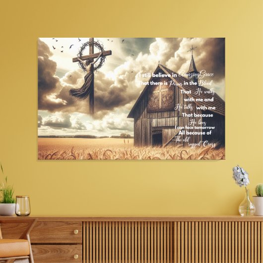 Rustikale Leinwand Ich glaube noch an Phantastisch (Insitu (Wohnzimmer))