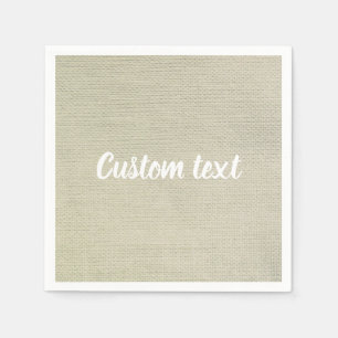 Rustikale Leinwand, kundenspezifischer Text Napkin Serviette