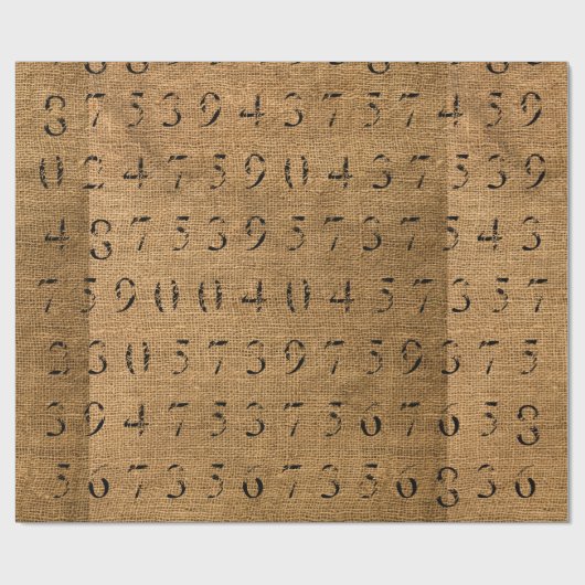 Rustikale Leinwand nummeriert Packpapier (Flach)