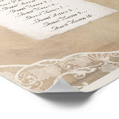Rustikale Leinwand, Papier- und Spitzentabelle Poster (Ecke)