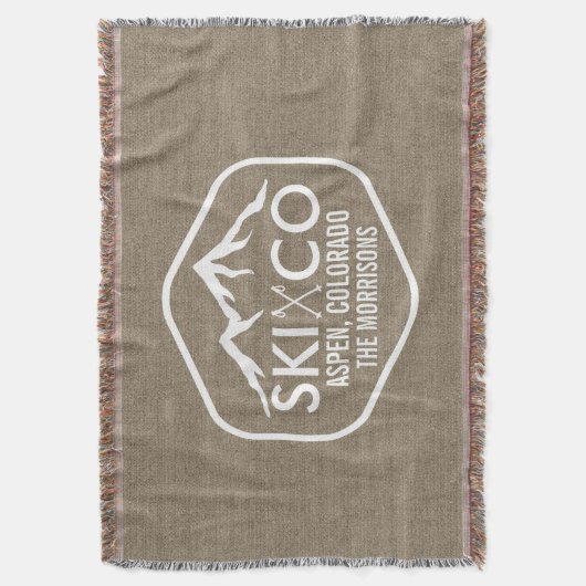 Rustikale Leinwand Ski-Häuschen-GebirgsAspen Decke (Vorderseite Vertikal)